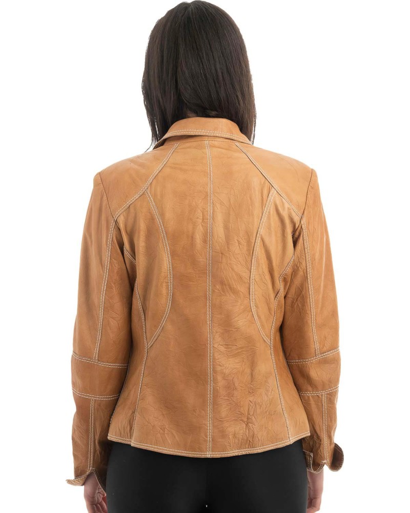 Γνήσιο Γυναικέιο Δερμάτινο Μπουφάν - H99