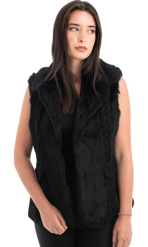 Γνήσια Γυναικεία Φυσική Γούνα Γιλέκο - H759