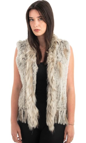 Γνήσια Γυναικεία Φυσική Γούνα Γιλέκο - H845