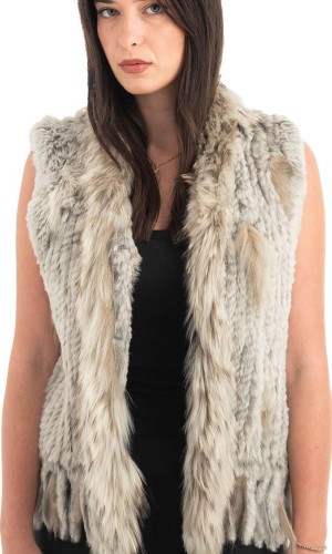 Γνήσια Γυναικεία Φυσική Γούνα Γιλέκο - H845