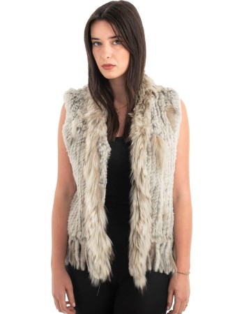 Γνήσια Γυναικεία Φυσική Γούνα Γιλέκο - H845