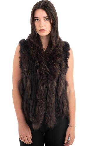 Γνήσια Γυναικεία Φυσική Γούνα Γιλέκο - H853