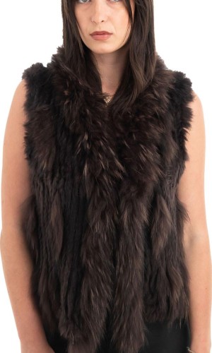 Γνήσια Γυναικεία Φυσική Γούνα Γιλέκο - H853