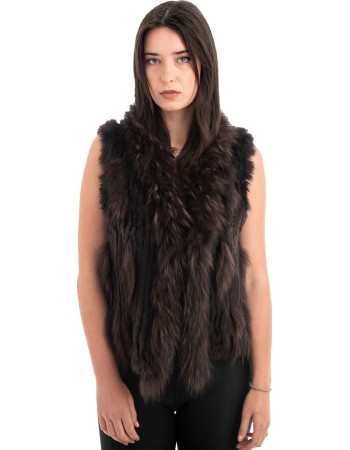 Γνήσια Γυναικεία Φυσική Γούνα Γιλέκο - H853