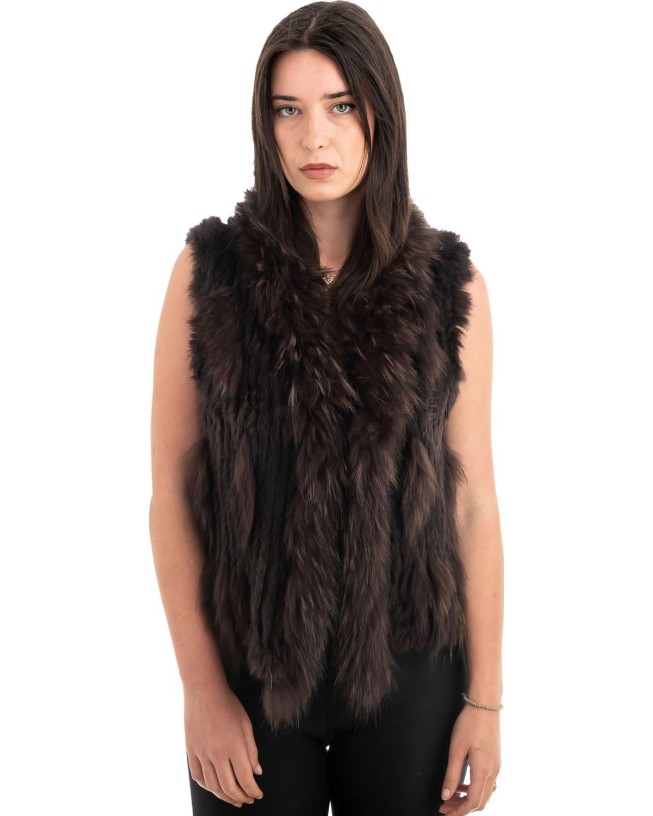 Γνήσια Γυναικεία Φυσική Γούνα Γιλέκο - H853