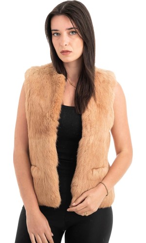 Γνήσια Γυναικεία Φυσική Γούνα Γιλέκο - H856