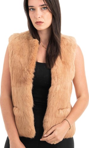 Γνήσια Γυναικεία Φυσική Γούνα Γιλέκο - H856