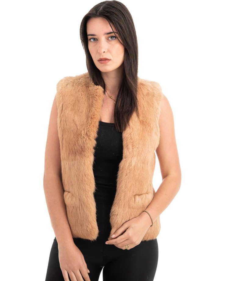 Γνήσια Γυναικεία Φυσική Γούνα Γιλέκο - H856