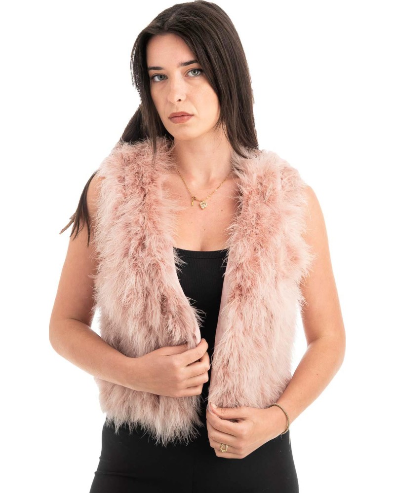 Γνήσια Γυναικεία Φυσική Γούνα Γιλέκο - H866