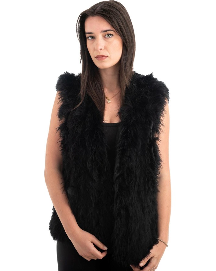 Γνήσια Γυναικεία Φυσική Γούνα Γιλέκο - H868