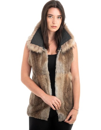 Γνήσια Γυναικεία Φυσική Γούνα Γιλέκο - H869