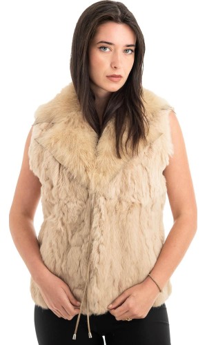 Γνήσια Γυναικεία Φυσική Γούνα Γιλέκο - H874