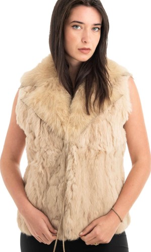 Γνήσια Γυναικεία Φυσική Γούνα Γιλέκο - H874