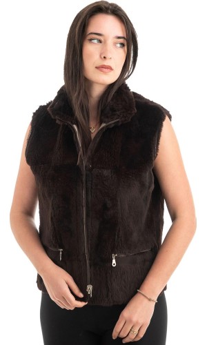 Γνήσια Γυναικεία Φυσική Γούνα Γιλέκο - H879