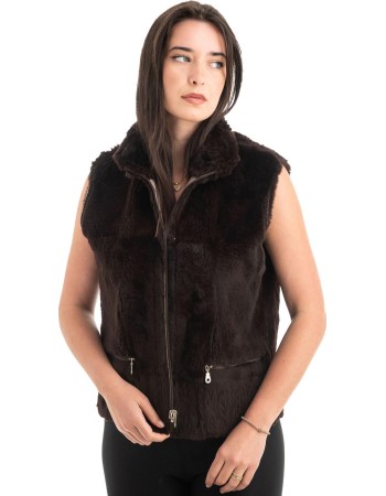 Γνήσια Γυναικεία Φυσική Γούνα Γιλέκο - H879