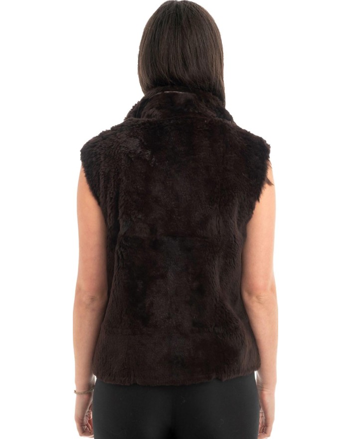 Γνήσια Γυναικεία Φυσική Γούνα Γιλέκο - H879