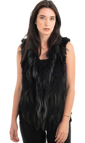 Γνήσια Γυναικεία Φυσική Γούνα Γιλέκο - H885