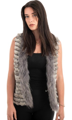 Γνήσια Γυναικεία Φυσική Γούνα Γιλέκο - H902