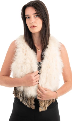 Γνήσια Γυναικεία Φυσική Γούνα Γιλέκο - H903