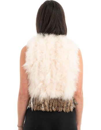 Γνήσια Γυναικεία Φυσική Γούνα Γιλέκο - H903
