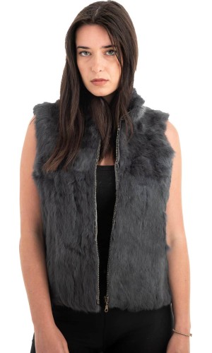 Γνήσια Γυναικεία Φυσική Γούνα Γιλέκο - H904