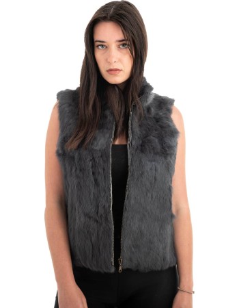 Γνήσια Γυναικεία Φυσική Γούνα Γιλέκο - H904