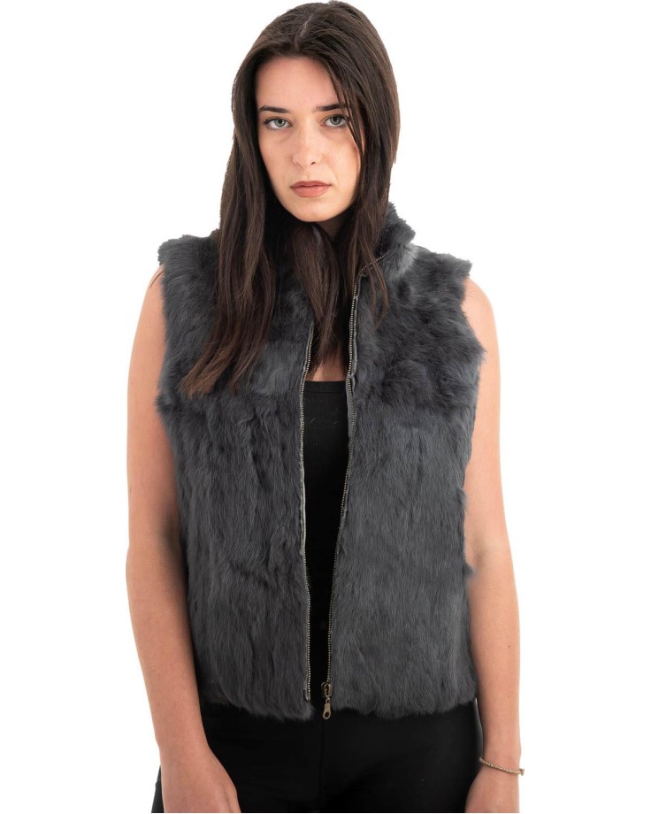 Γνήσια Γυναικεία Φυσική Γούνα Γιλέκο - H904