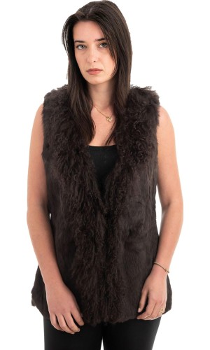 Γνήσια Γυναικεία Φυσική Γούνα Γιλέκο - H917