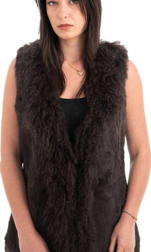 Γνήσια Γυναικεία Φυσική Γούνα Γιλέκο - H917