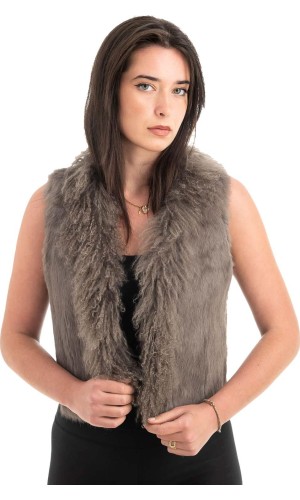 Γνήσια Γυναικεία Φυσική Γούνα Γιλέκο - H975
