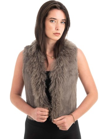 Γνήσια Γυναικεία Φυσική Γούνα Γιλέκο - H975