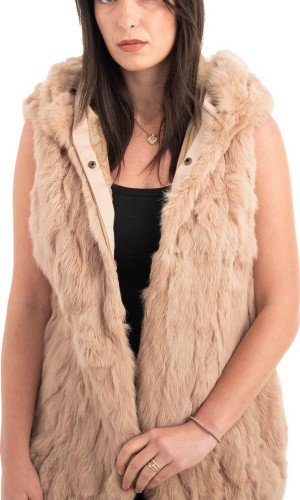 Γνήσια Γυναικεία Φυσική Γούνα Γιλέκο - H980