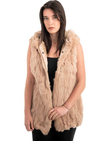 Γνήσια Γυναικεία Φυσική Γούνα Γιλέκο - H980