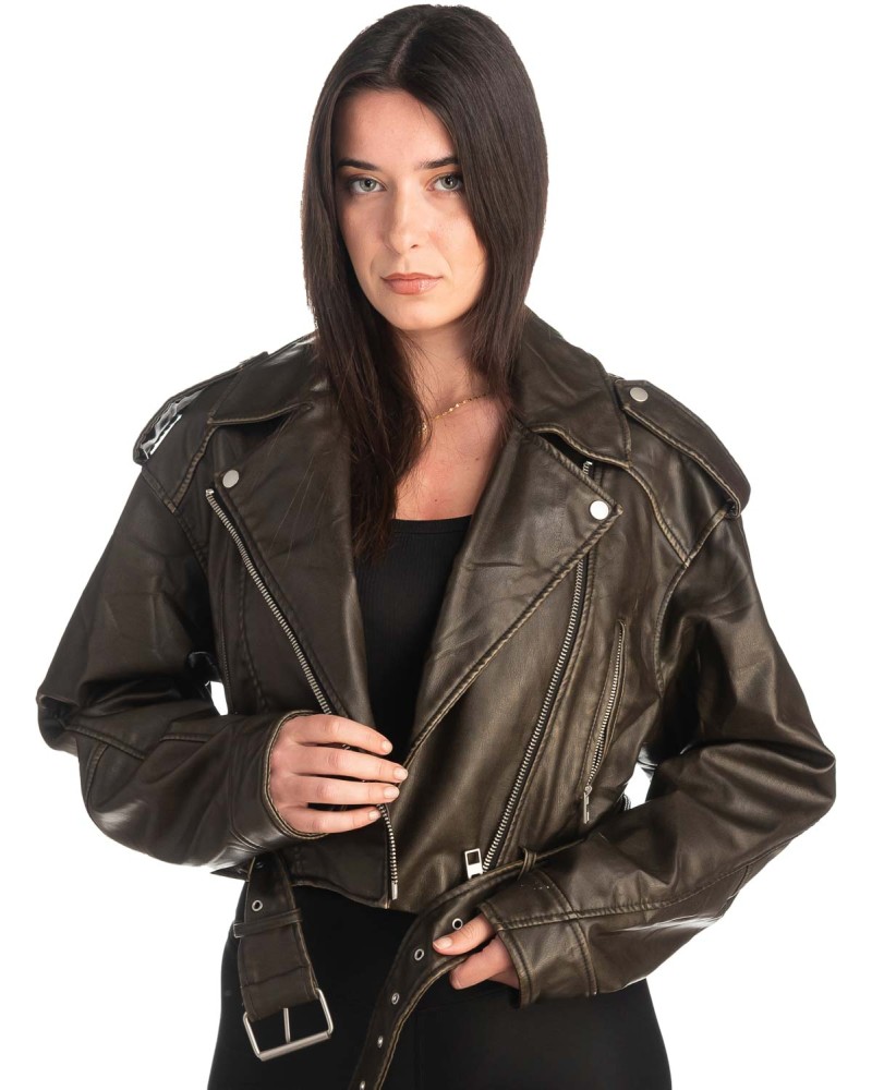 Δερμάτινο γυναικείο μπουφάν - K260