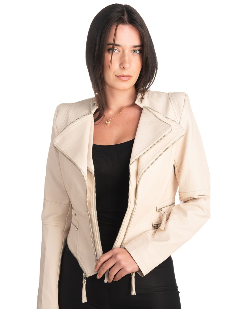 Δερμάτινο γυναικείο μπουφάν - K416