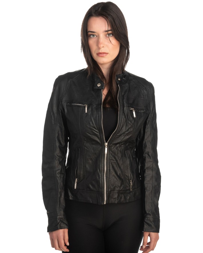 Δερμάτινο γυναικείο μπουφάν - K729