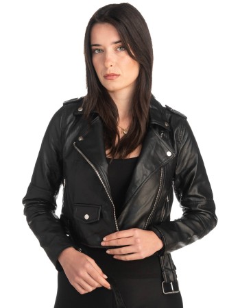 Δερμάτινο γυναικείο μπουφάν - K747