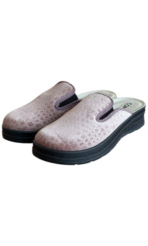 Γυναικεία Δερμάτινη Ανατομική Παντόφλα  - M869