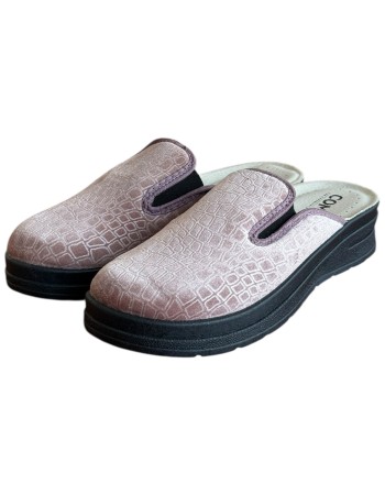 Γυναικεία Δερμάτινη Ανατομική Παντόφλα  - M869