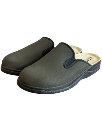 Ανδρική  Δερμάτινη Ανατομική Παντόφλα - M905