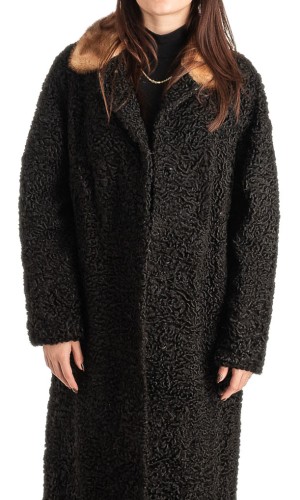 Γνήσια Γυναικεία Φυσική Γούνα Με Βιζόν Γιακά - T217