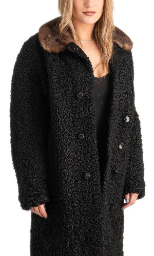 Γνήσια Γυναικεία Φυσική Γούνα Με Βιζόν Γιακά - T240