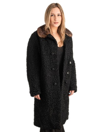 Γνήσια Γυναικεία Φυσική Γούνα Με Βιζόν Γιακά - T240