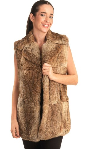Γνήσια Γυναικεία Φυσική Γούνα Γιλέκο - T25