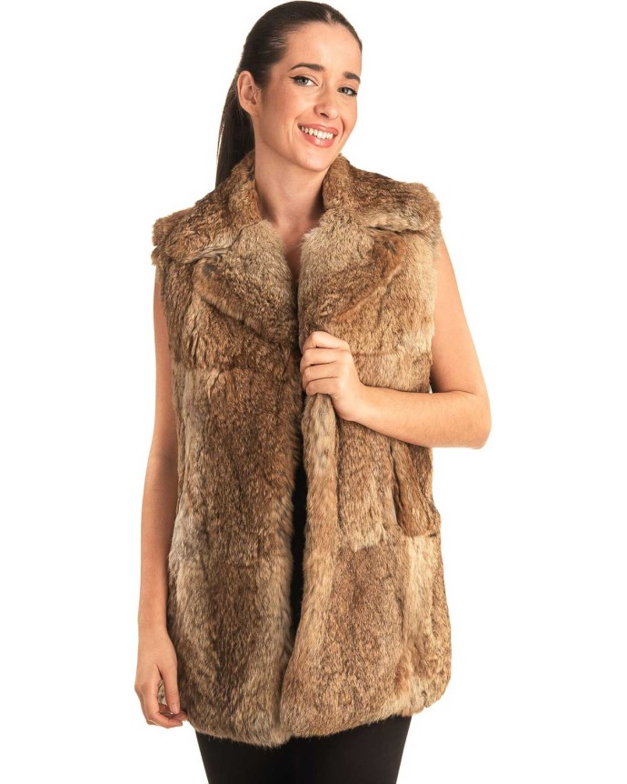 Γνήσια Γυναικεία Φυσική Γούνα Γιλέκο - T25