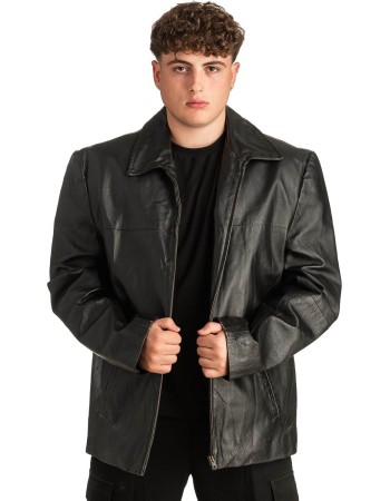 Γνήσιο Ανδρικό Δερμάτινο Μπουφάν - T304