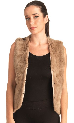 Γνήσια Γυναικεία Φυσική Γούνα Γιλέκο - T31