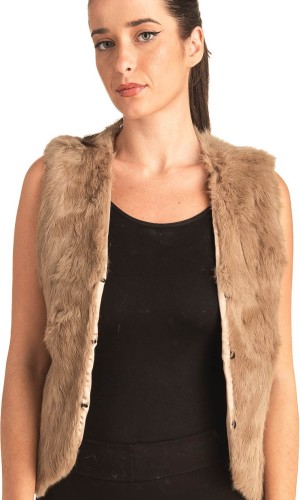 Γνήσια Γυναικεία Φυσική Γούνα Γιλέκο - T31