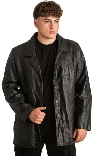 Γνήσιο Ανδρικό Δερμάτινο Παλτό - T321