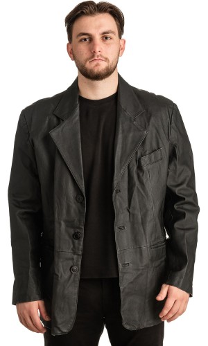 Γνήσιο Ανδρικό Δερμάτινο Παλτό - T324
